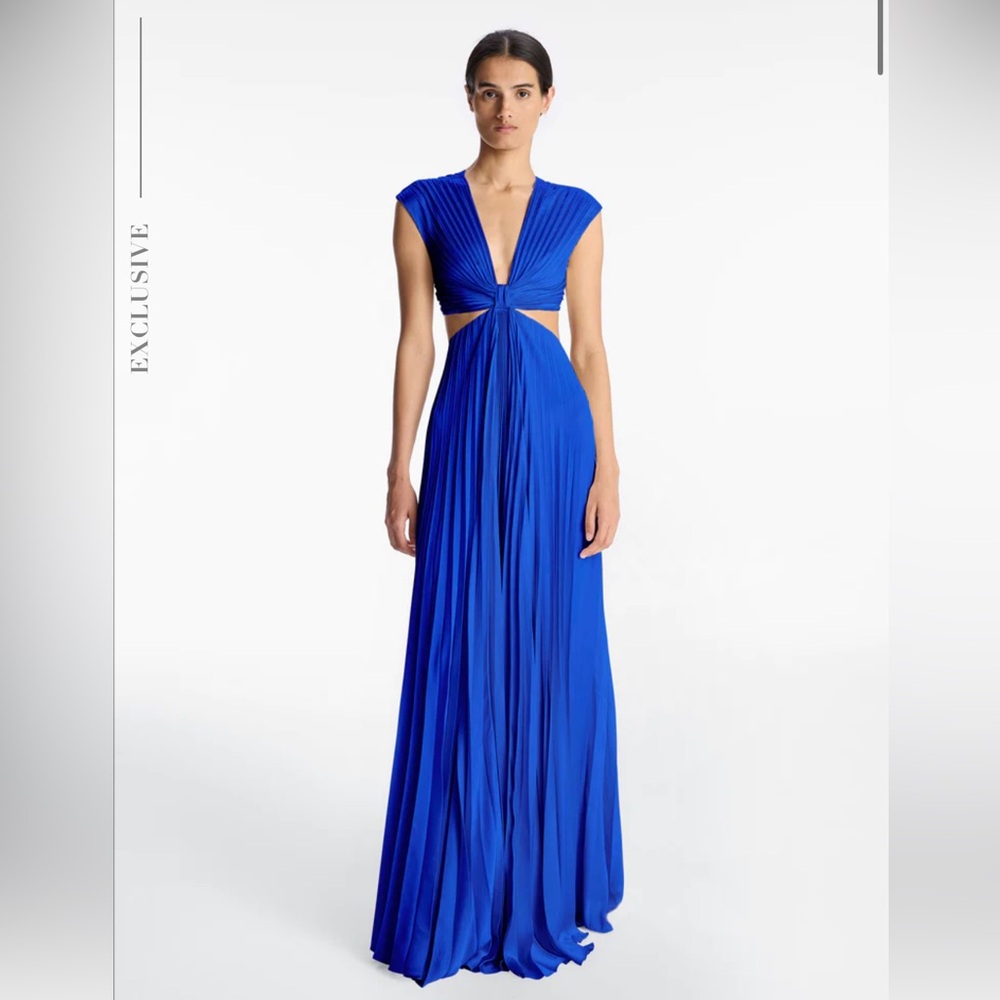 ALC BLUE ALEJANDRA SATIN PLEATED DRESS. SIZE: 12 NWT